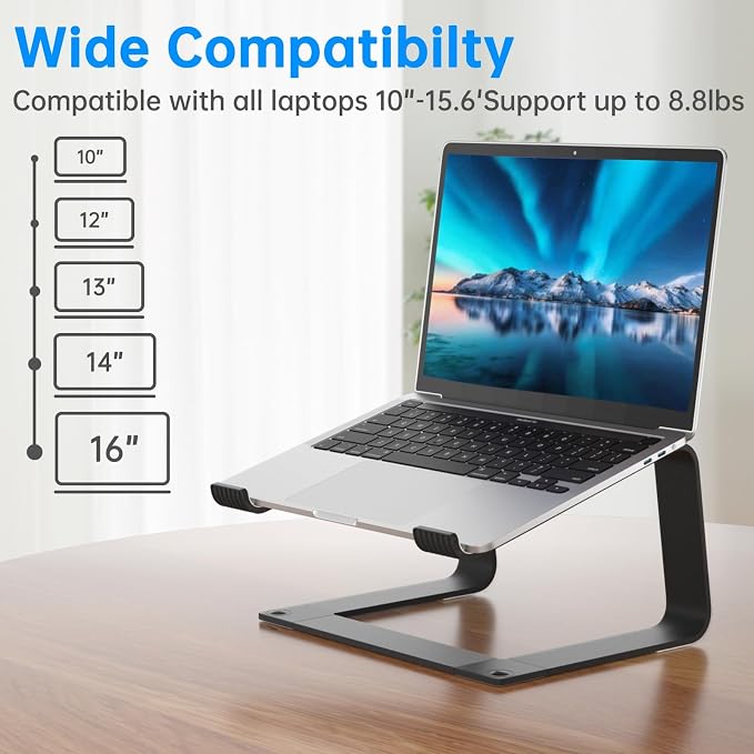 Laptop Stand for Desk Portable Computer Riser Metal Notebook Holder Printer - Image 3