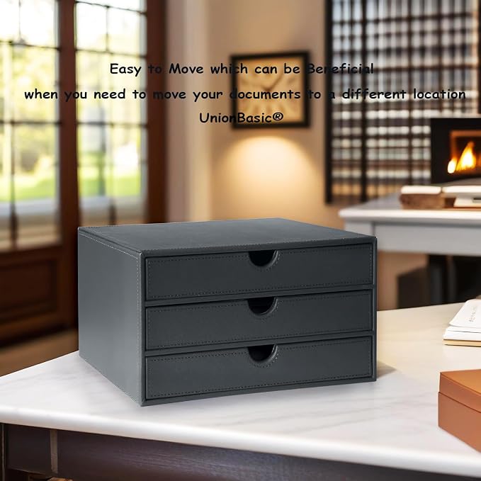 UnionBasic Document Organizer, 3-Drawer File Cabinet Document Storage Box - Image 5