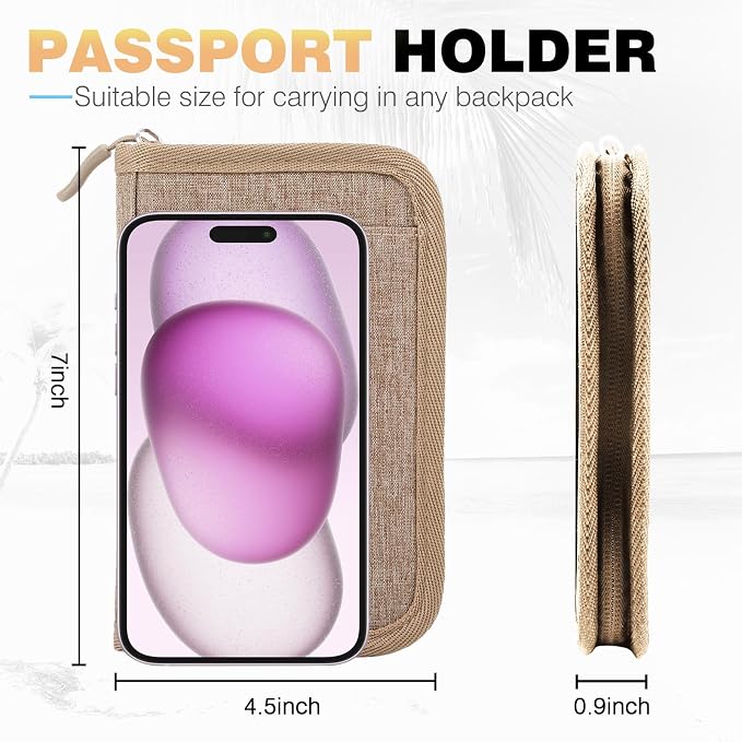 Single Passport Holder for Travel, RFID Travel Document Organizer for Women - Image 2