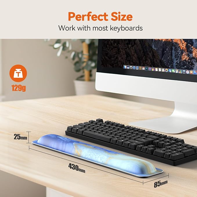 TECKNET Wrist Rest for Computer Keyboard, Thicken Memory Foam Wrist Support Pad - Image 6