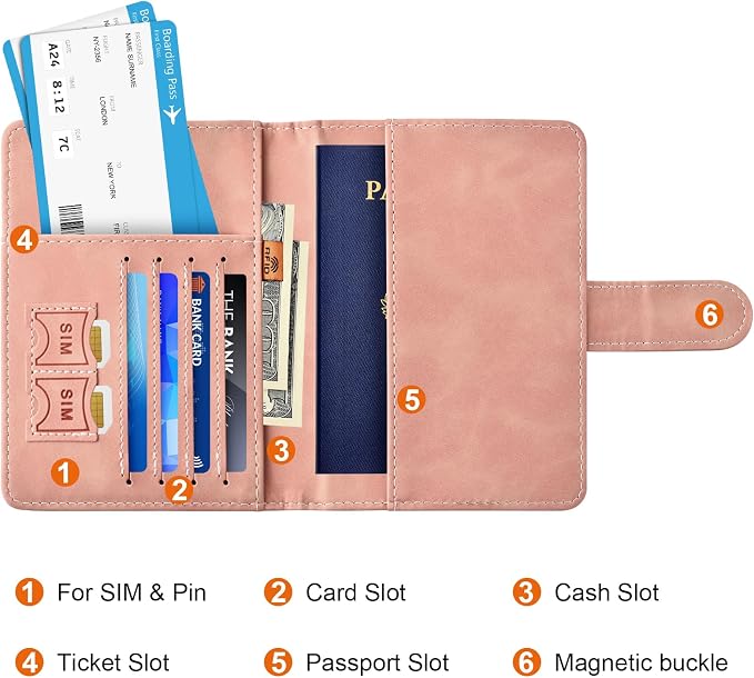 Eoehro Passport Holder for Travel Essentials, Passport Wallet Cover Case for - Image 3