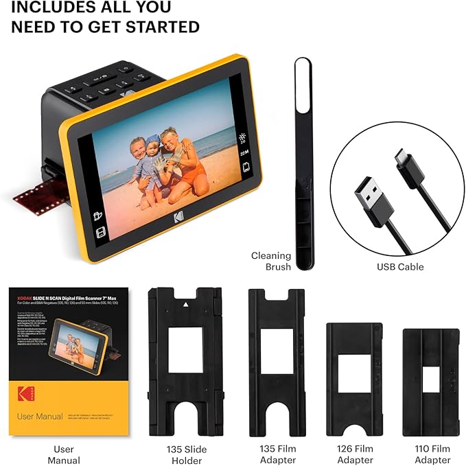 Kodak Slide N Scan Max Digital Film Slide Scanner, Black/Yellow (RODFS70)-DeskLoop Office