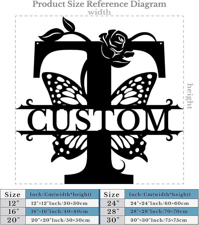 Personalized Custom Letter Name metal Signs, Custom Black Letter Monogram Wall - Image 5