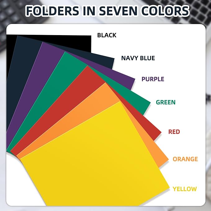 Zzrywuty 7 Packs Two Pocket Folders, Letter Size, Holds 100 Plus Sheets - Image 4