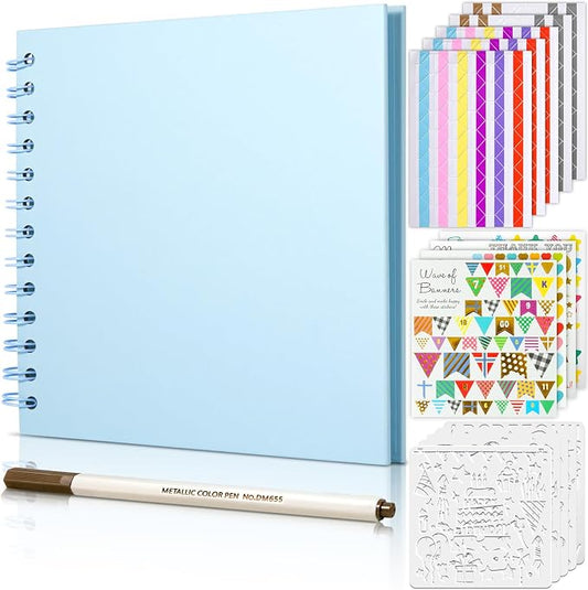 GOTIDEAL 8 x 8Inch Scrapbook Album, 40 Pages Kraft Paper Photo Albums by GOTIDEAL