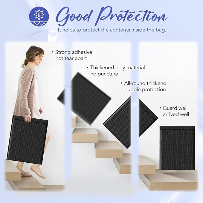 Fuxury Bubble Mailers 14.5x20" 120 Pack Black Extra Large Padded Envelopes - Image 4
