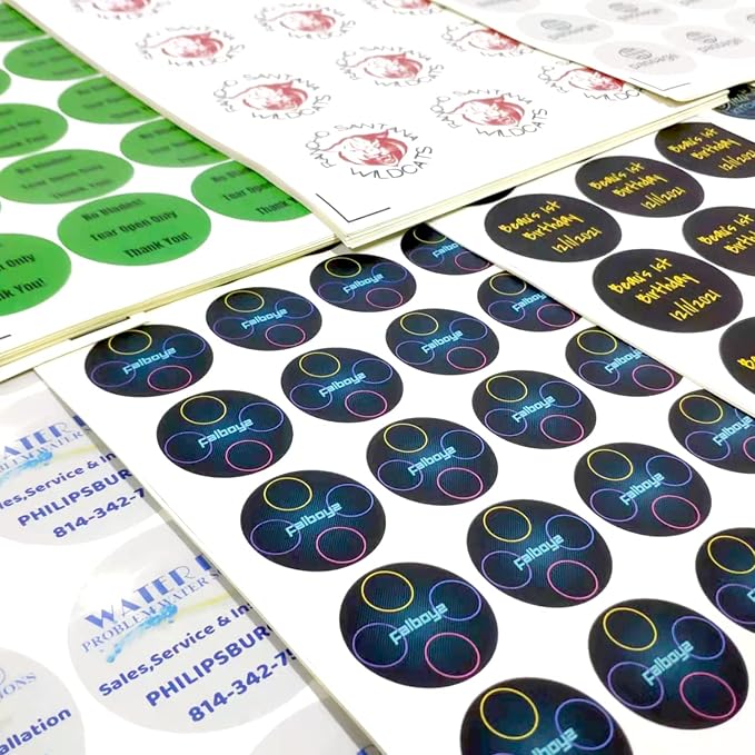 Custom 100-500 Stickers with Any Image Logo and Text. Personalized Labels - Image 2