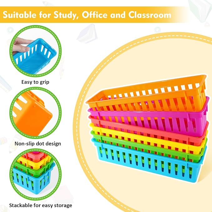 ZZYFGH 12 Pcs Pencil Holder for Classroom, Colorful Pen Baskets, Pencil Holder - Image 4
