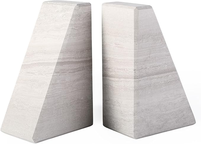 Marble Book Ends for Heavy Books, Decorative Bookends for Shelves, Durable and by Karibiber