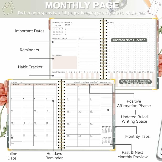 Large 2026-2027 Academic Planner, Weekly & Monthly Appointment Book from Jul. - Image 4