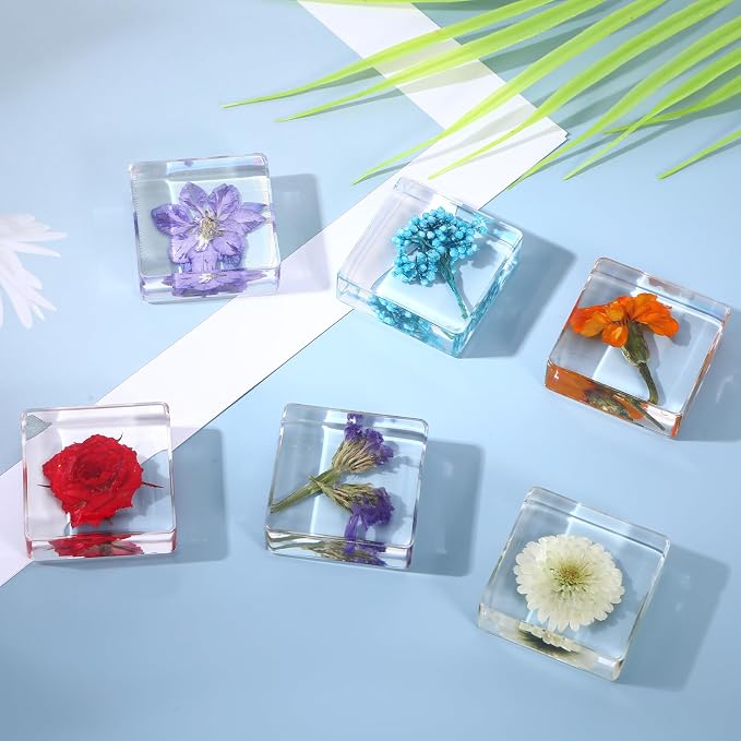 10Pcs Pressed Flower Paper Weights, Real Flower Resin Crafts, Pattern Weights - Image 5