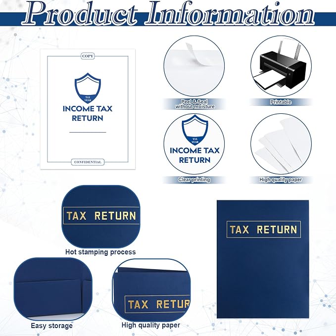 Kosiz 96 Pcs Tax Return Folders and Tax Return Envelopes Bulk 9 x 12 Inch 2 - Image 3