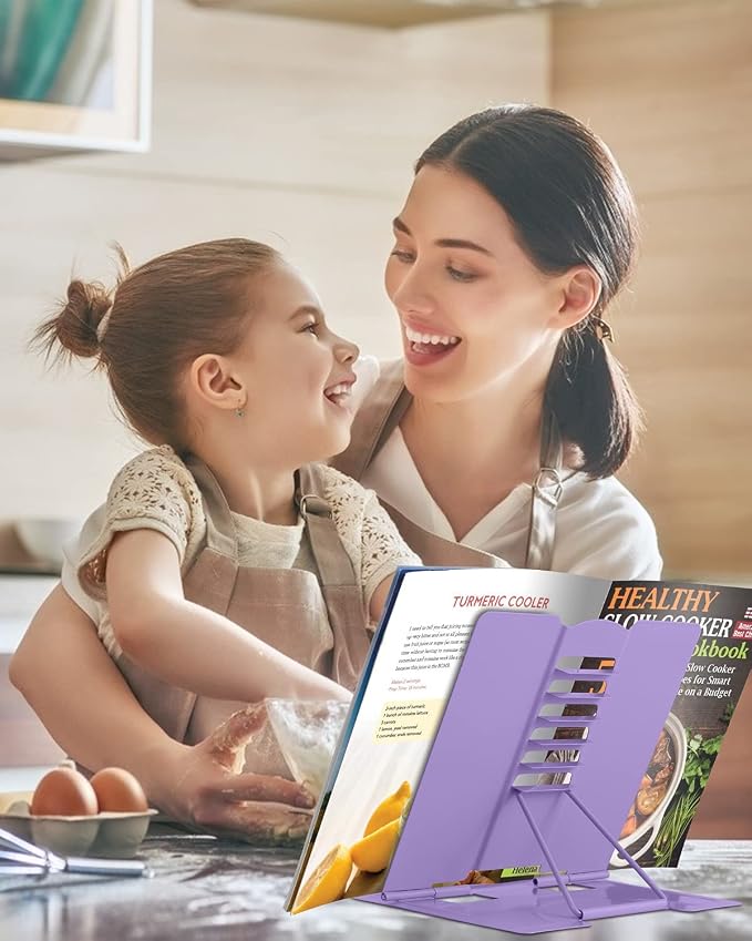 MSDADA Book Stand Metal Reading Rest Book Holder Adjustable Cookbook Documents - Image 8