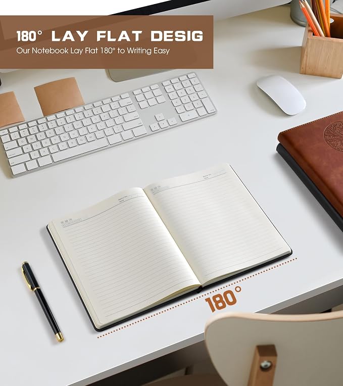 Biuwory A5 Leather Journal Notebook, 140 Lined Pages, Hardcover 5.7"×8.3" | - Image 6