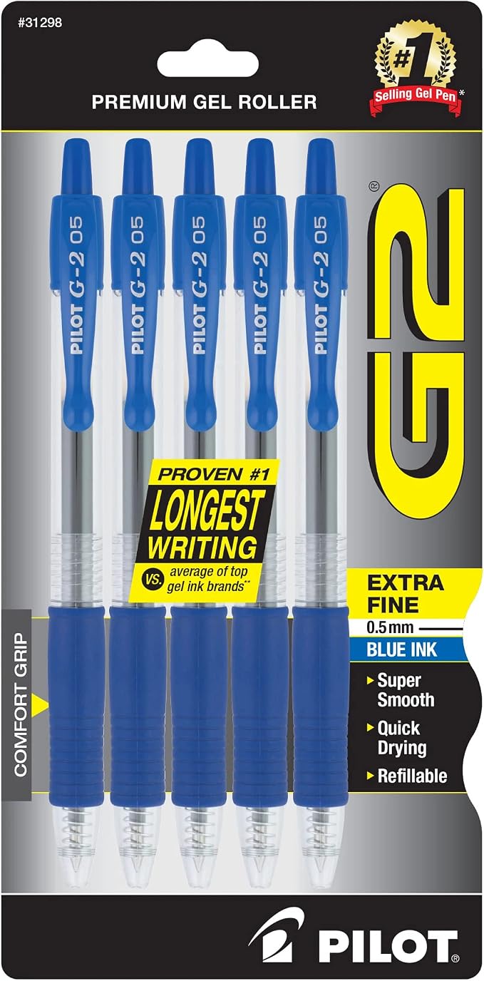 Pilot G2 Premium Refillable and Retractable Rolling Ball Gel Pens, Extra Fine by PilotCorporationofAmerica