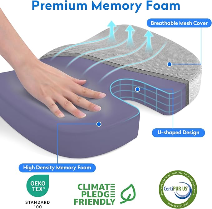 CushZone Seat Cushion, Office Chair Cushions, Car Seat Cushion, Non-Slip - Image 3