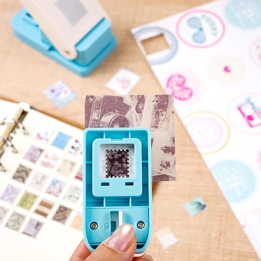 2 Pcs Stamp Punch, 1x0.8inch & Mini 0.6x0.5inch Rectangle Postage Stamps Shaped - Image 3