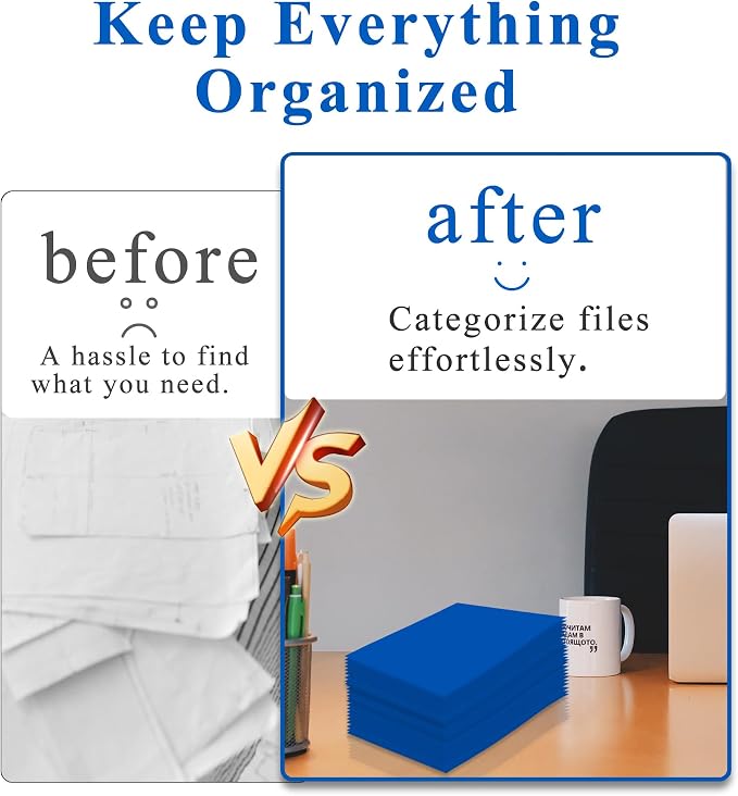 Zzrywuty File folders with Pockets, 50 Pack Paper Folders with Card Slot - Image 4