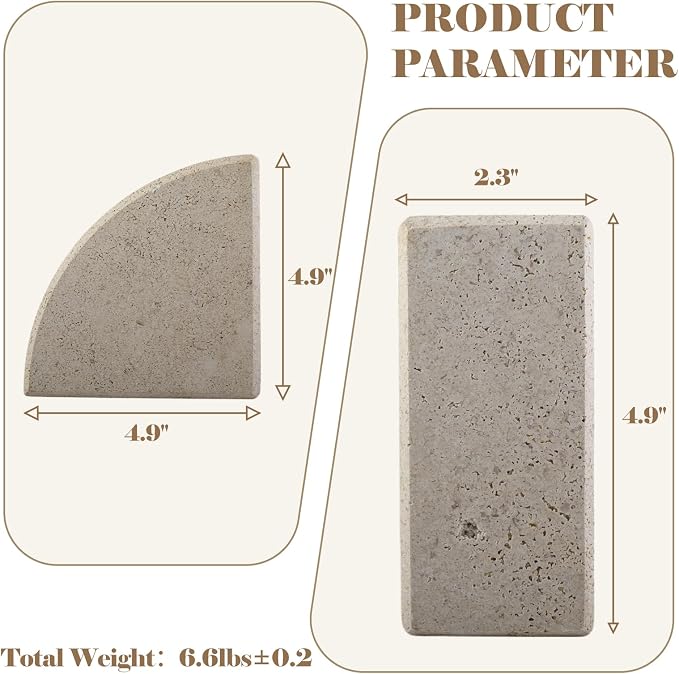 Karibiber Marble Bookend for Shelves, Non-Skid Bookends for Heavy Books - Image 5