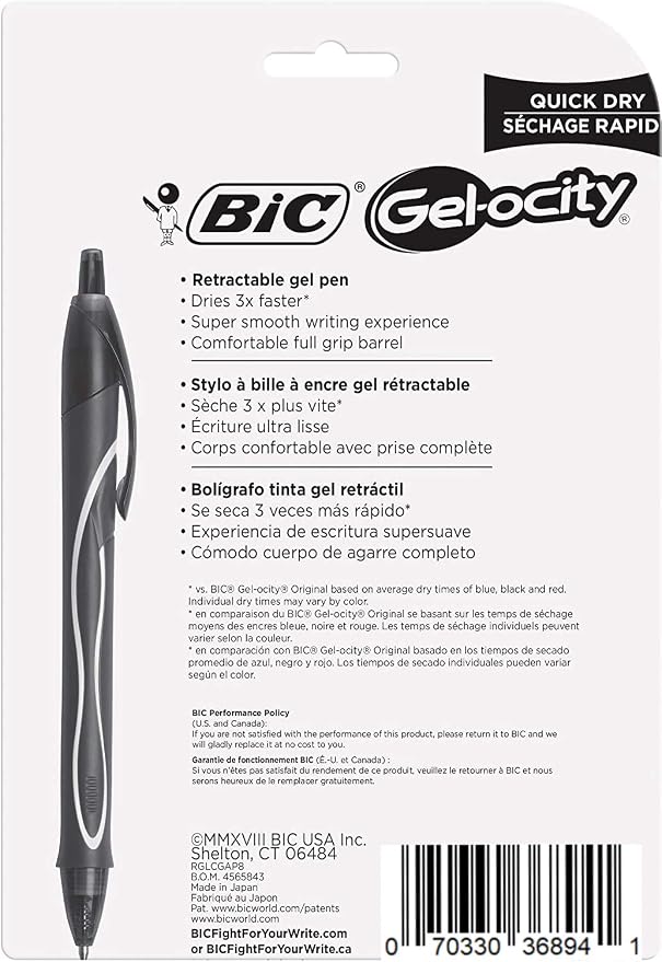 BIC Gelocity Quick Dry Gel Pens, Teacher Supplies and School Supplies - Image 9