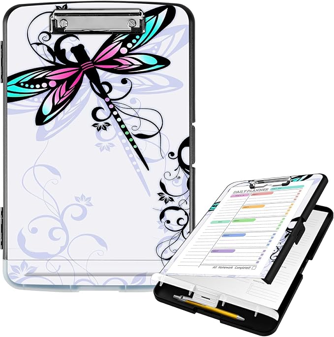 Clipboard with Storage High Capacity Plastic Nursing Clipboards with Pen Holder by Unknown