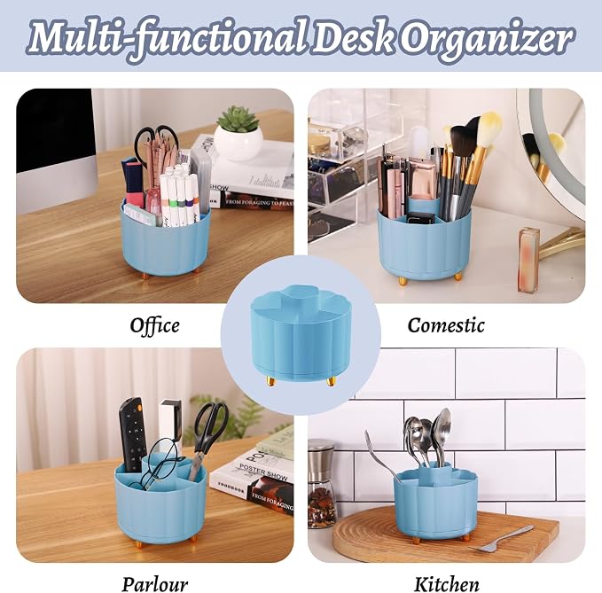 360 Degree Rotating Pen Holder for Desk, 6 Slots Desktop Organizer Caddy for - Image 6