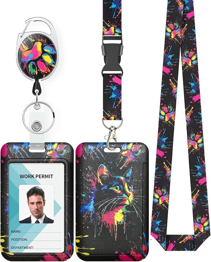Uniclife Fashionable Sliding Badge Holder Cute Cat Plastic Case by UnicLife