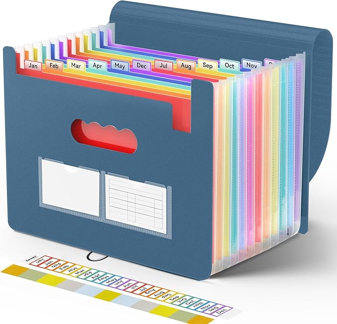 Sooez Accordion File Organizer, 13 Pockets Expanding File Folders, Portable by Sooez