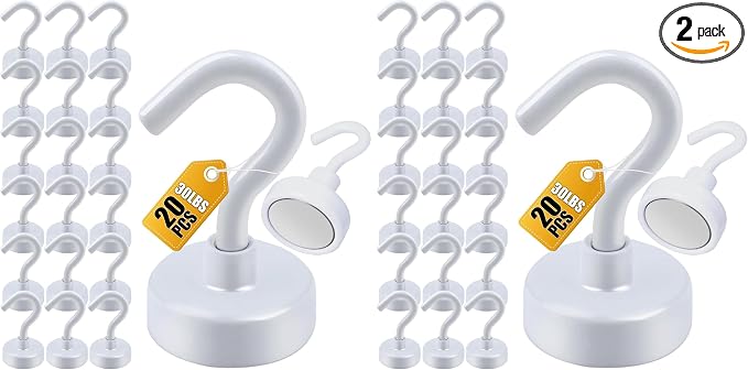 DIYMAG Magnetic Hooks, 30Lbs Strong Heavy Duty Cruise Magnet S-Hook by DIYMAG