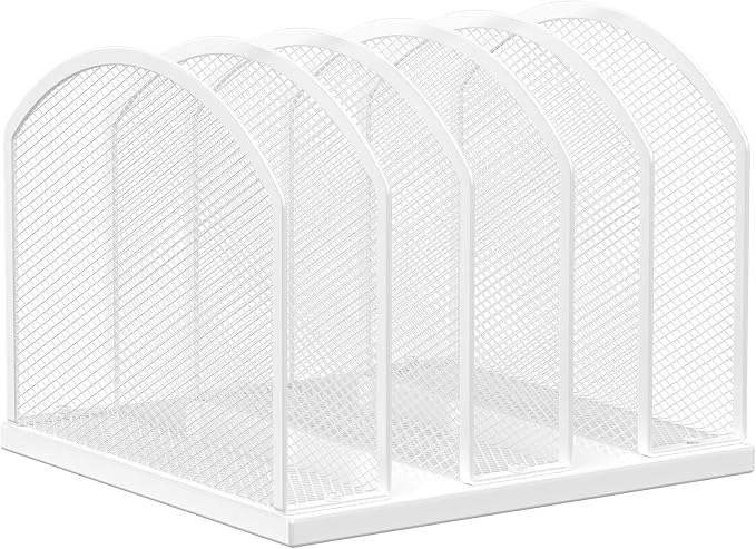 Gawerk 5-Section Vertical Desktop Organizer, 5-Section Mesh File Folder Stand by Gawerk