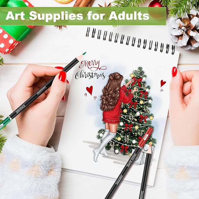 Soucolor 9" x 12" Sketch Book, 1-Pack 100 Sheets Spiral Bound Art Sketchbook, (68lb/100gsm) Acid Free Artist Drawing Book Paper Painting Drawing Writing Sketching Pad for Kids Adult Teens Girls Boys-DeskLoop Office