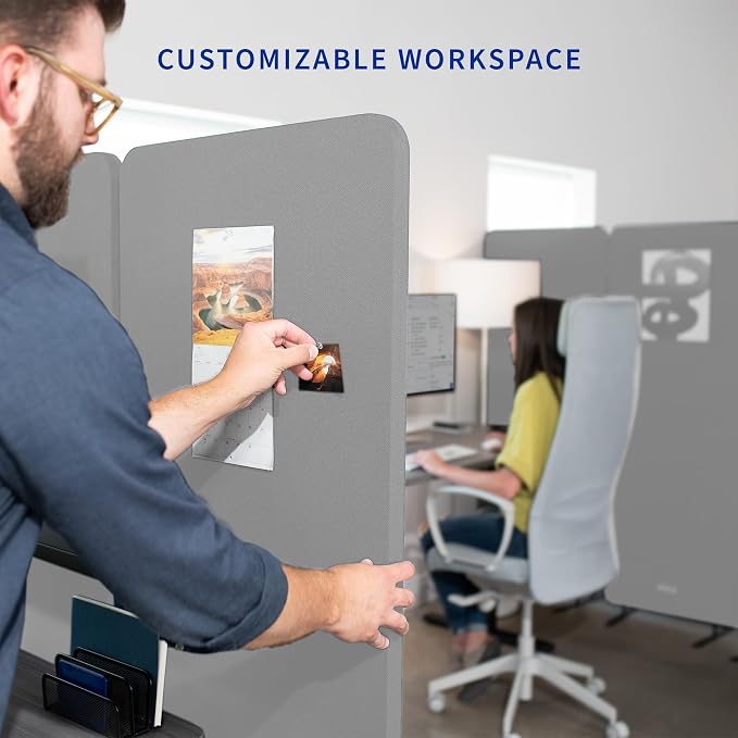 VIVO Freestanding 72 x 66 inch Privacy Panel, Mobile Cubicle Divider, x3 24 - Image 7