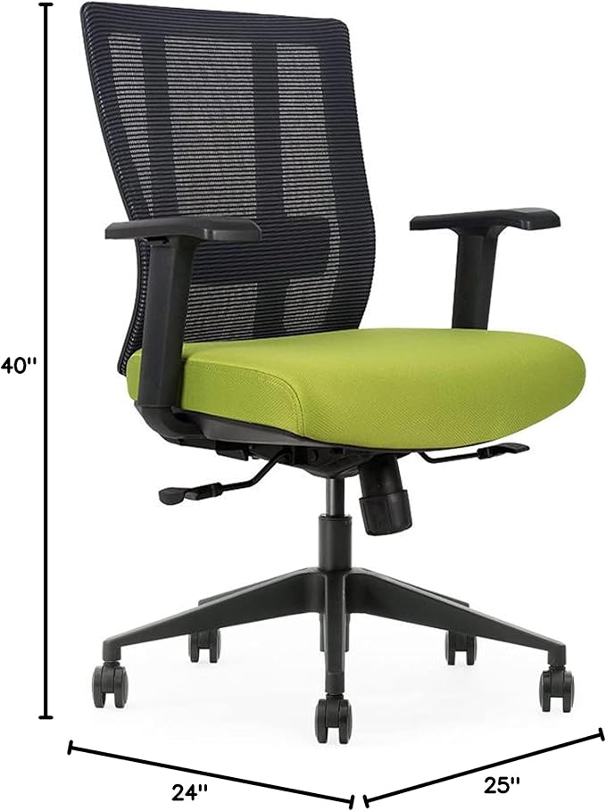 Ergonomic Office Chair - Breathable MESH - Back Adjustable Lumbar Support with 3-D ARMRESTS TILT Function and 360-DEGREE Swivel Wheels Comfortable Wide SEAT - Home Office Chair (Green) (Pack of 1)-DeskLoop Office
