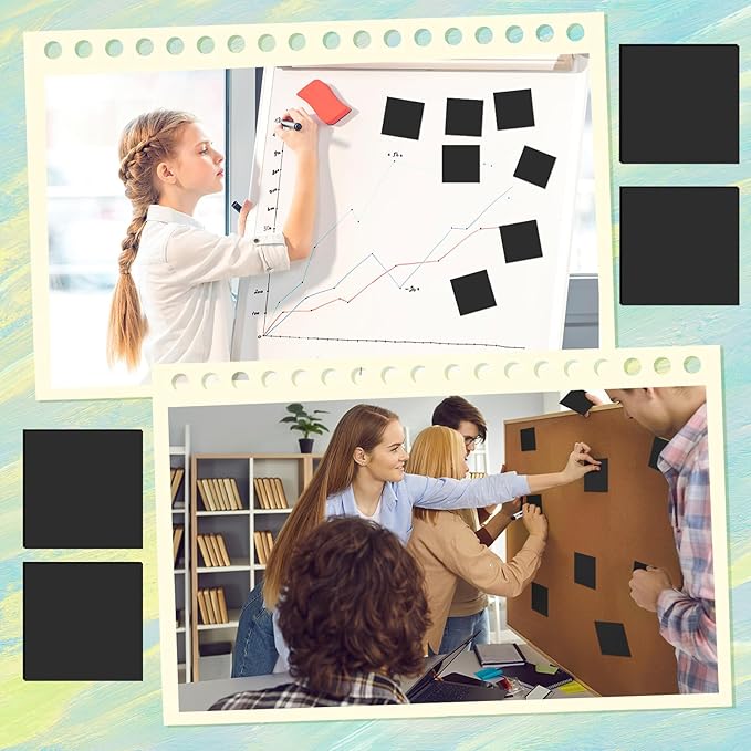 Thenshop 24 Sets Full Adhesive Sticky Notes 3x3 Inches Sticky Notes Adhesive Memo Self-Stick Pads Back to School Supplies Easy to Post for Teacher Coworkers Office 80 Sheets/pad(Black,Unlined)-DeskLoop Office
