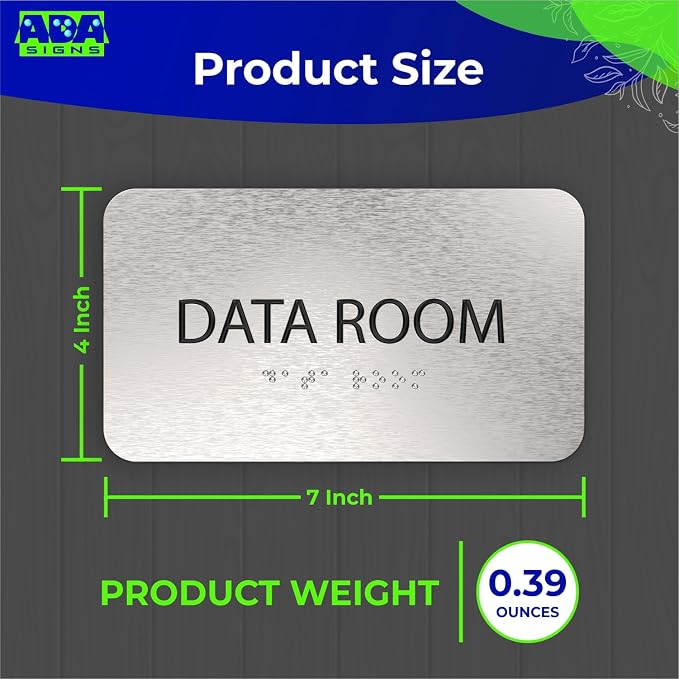 ADASigns Data Room Sign 7" W x 4" H - Image 2