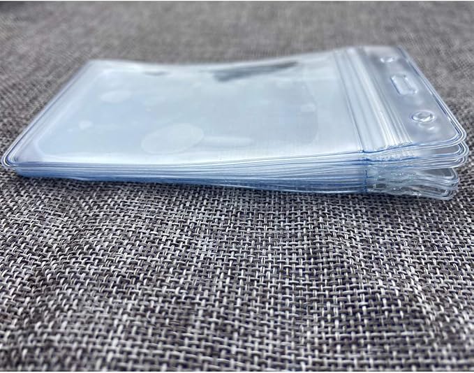 Vertical ID Badge Holders Sealable Waterproof Clear Plastic Holder, Fits - Image 6