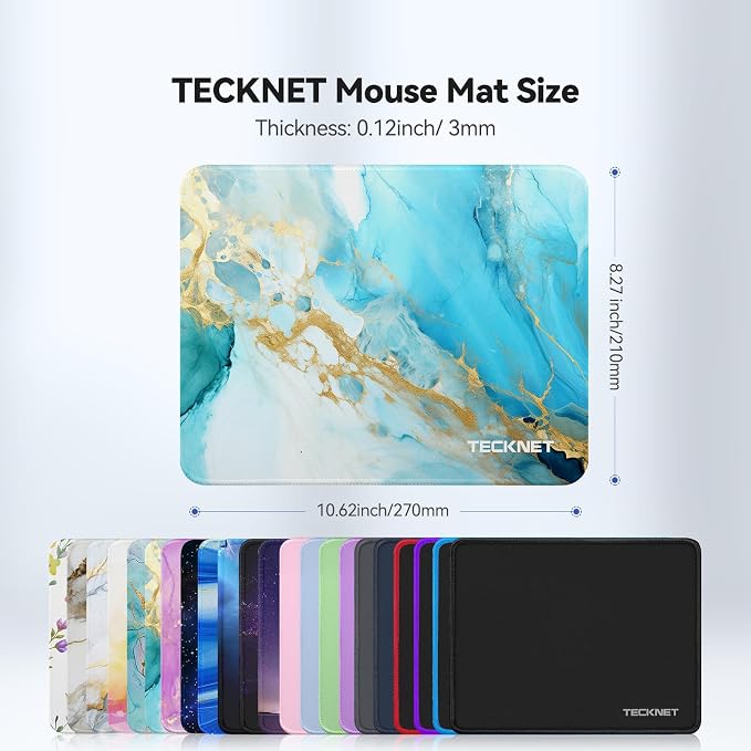 TECKNET Mouse Pad with Anti-fray Stitching, Waterproof Surface & Non-Slip - Image 6