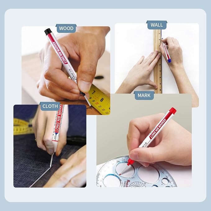 10 PCS Long Head Deep Hole Marker Pens, 20mm Long Nib Marker, Longs Nose Markers - Image 5