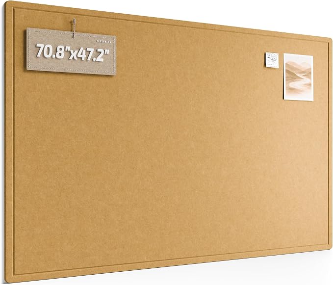 Fluxynara Large Bulletin Board, 70.8" x 47.2" Cork Board Alternative by FLUXYNARA