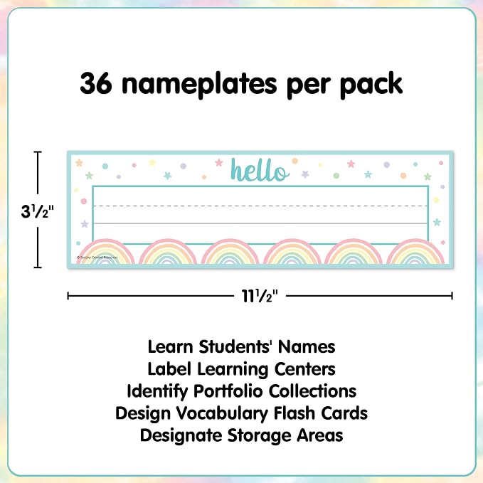 Teacher Created Resources Pastel Pop Flat Name Plates - Image 6