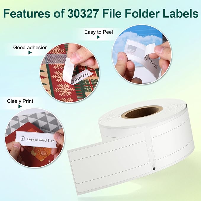 File Folder Labels Replace for Dymo Labels 30327 9/16" x 3-7/16" LW 1-Up | - Image 4