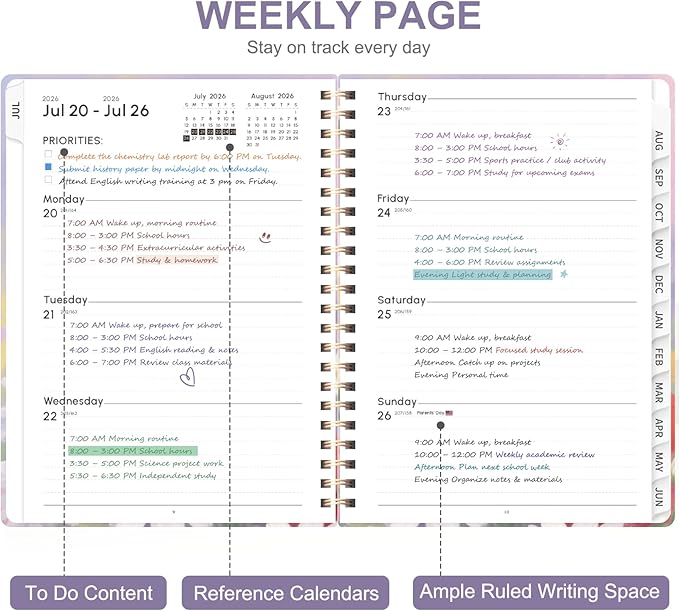 Planner 2026-2027, Weekly and Monthly Academic Planner, July 2026 - Image 2