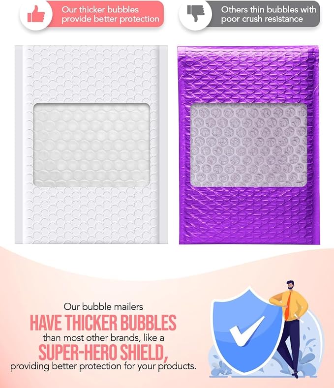 GSSUSA White Bubble Mailers 6x10 Small Padded Envelopes 1000 Pack, Strong - Image 7