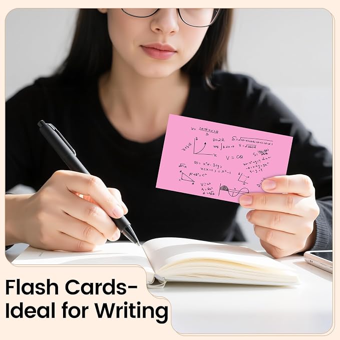 Index Cards 3x5 Inch, Flash Cards, Blank Pink Note Cards Paper - Image 8