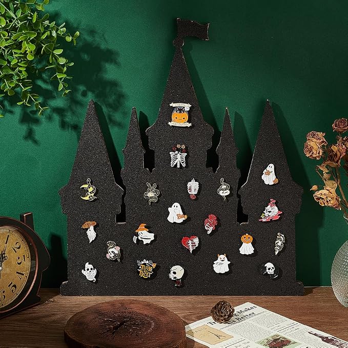 BENECREAT Castle Pin Cork Board, 14.2x11.8Inch Black Bulletin Display Board - Image 5