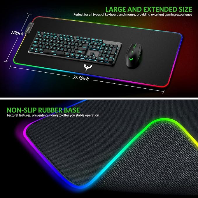 BladeHawks Extra Large RGB Gaming Mouse Pad-14 Light Modes, Extended Soft LED - Image 5