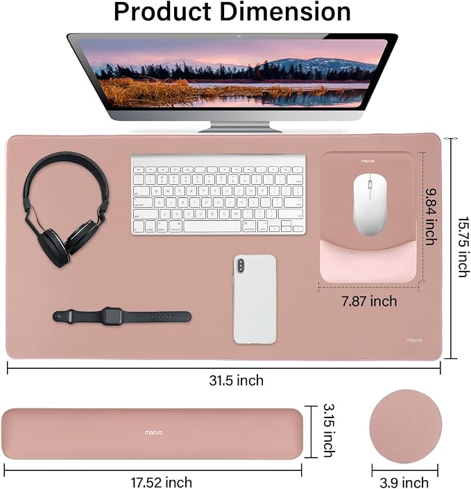 MOSISO Keyboard Mouse Pad Set, Large Gaming Mouse Pad&Rectangular Keyboard - Image 2