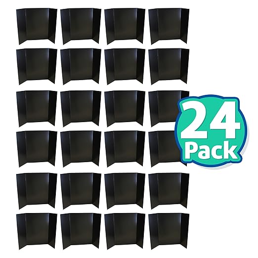 Flipside Products 36” x 48” Foam Project Boards for Presentations, Science Fair, School Projects, Event Displays and Trifold Picture Board - Black - 24 Pack-DeskLoop Office
