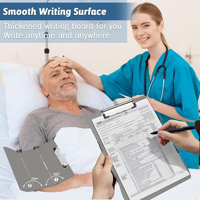 Trustnice Nursing Clipboard Foldable DIY Edition Medical Cheat Sheets Aluminum - Image 4