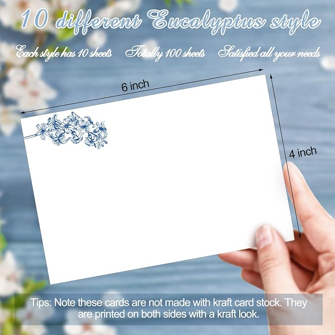 Spiareal 100 Pcs Blank Note Cards Blank Decorative Notecards Index Cards Bulk - Image 3